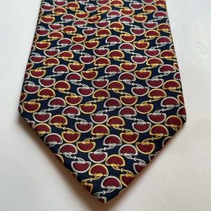 Brooks Brothers Makers 100% silk necktie USA made horse bit 56” X 3.75”